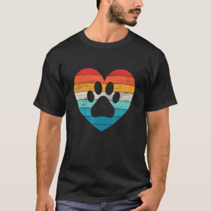 Paw Print Dog Veterinarian Retro Vet Tech Cat T-Shirt