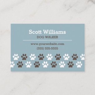 Paw Print Dog Walker Template Business Card