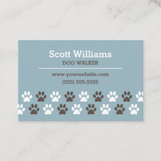 Paw Print Dog Walker Template Business Card
