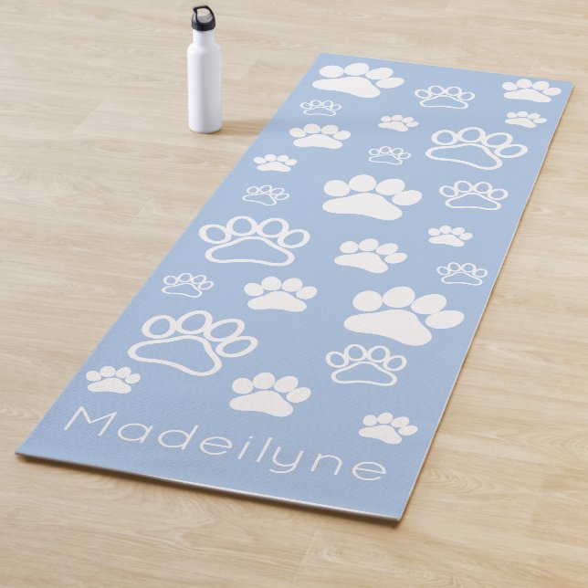 Paw Print Doga-Modern-Calming Blue Yoga Mat (In Situ)