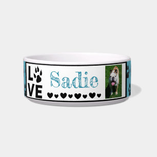 Paw Print. Dog's name and photo Custom Bowl