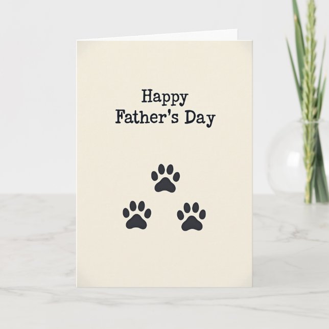 Paw Print Fathers Day Card (Front)