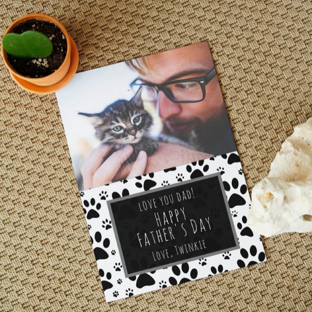 Paw Print Father's Day photo Card from Cat or Dog  (Creator Uploaded)