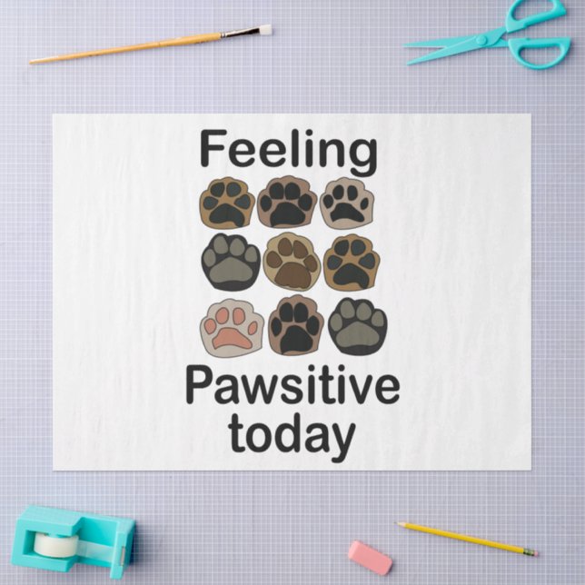 Paw Print Feeling Pawsitive Today Lets Pawty Tissue Paper (Craft)