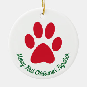 Paw Print First Christmas Together Ornament