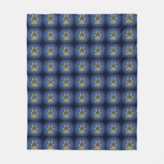 Paw Print Fleece Blanket (Front)