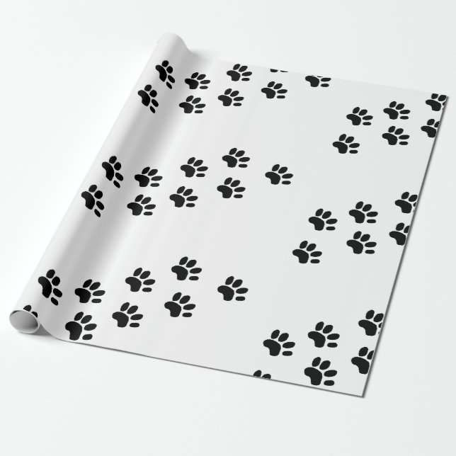 Paw Print Gift Wrap (Unrolled)
