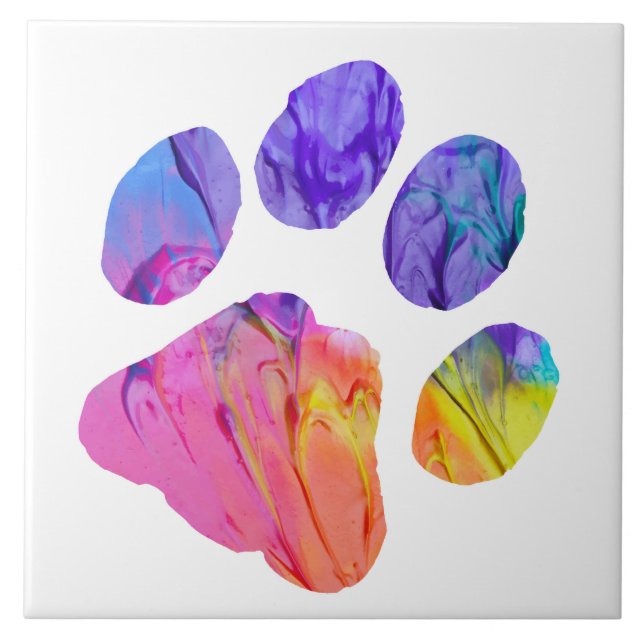 Paw Print - Gifts for Dog Lovers Ceramic Tile (Front)