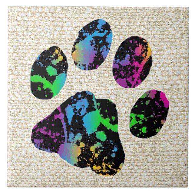 Paw Print - Gifts for Dog Lovers Ceramic Tile (Front)