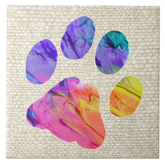 Paw Print - Gifts for Dog Lovers Ceramic Tile (Front)