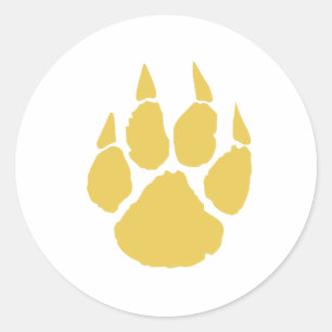 Paw Print Gold Classic Round Sticker