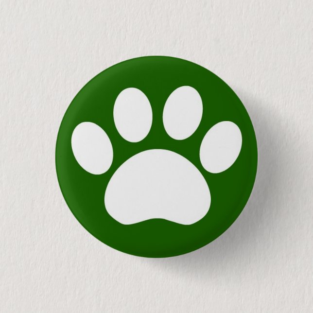 Paw Print: Green Button (Front)