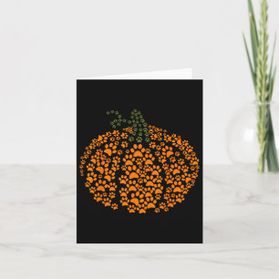 Paw Print Halloween Pumpkin Ghost Paw Dog Cat Love Card