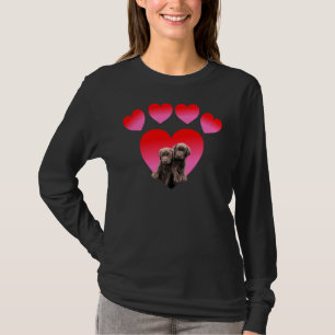 Paw Print Heart Chocolate Labrador Retriever Puppi T-Shirt
