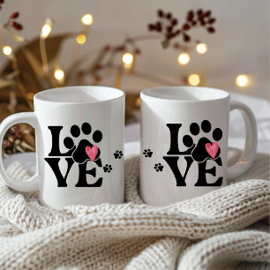 Paw Print Heart Coffee Mug