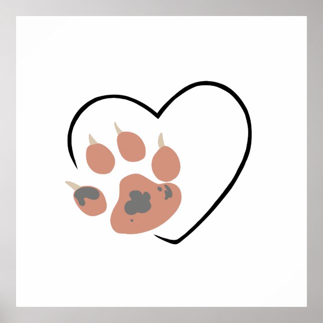 Paw print heart - Cute pet lover design  (Front)