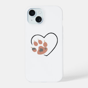 Paw print heart - Cute pet lover design iPhone 15 Case