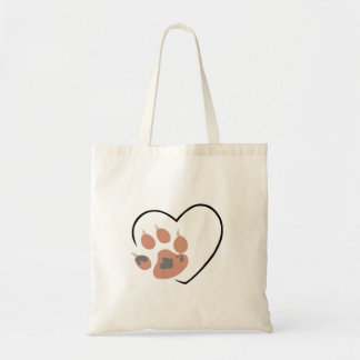 Paw print heart - Cute pet lover design  Tote Bag