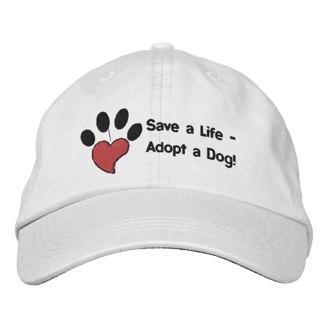 Paw Print Heart Embroidered Hat (Front)
