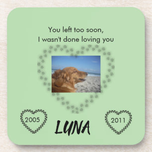 Paw Print Heart - Forever Loved Tribute Coaster