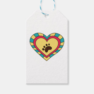 Paw Print Heart Gift Tags