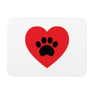 Paw Print Heart Magnet