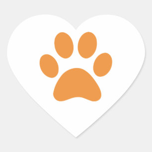 Paw Print     Heart Sticker