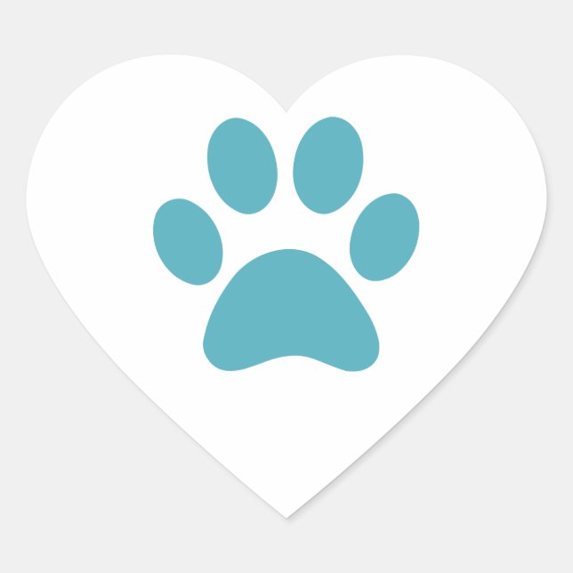 Paw Print    Heart Sticker (Front)