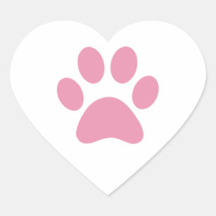 Paw Print Heart Sticker