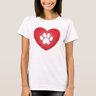 Paw Print Heart T-Shirt