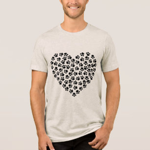 paw print heart tee shirt