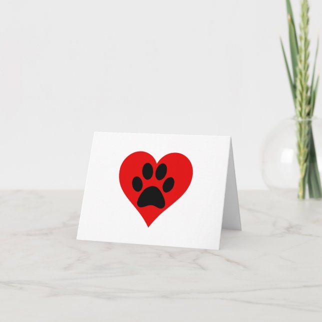 PAW PRINT HEART THANK YOU CARD (Front)