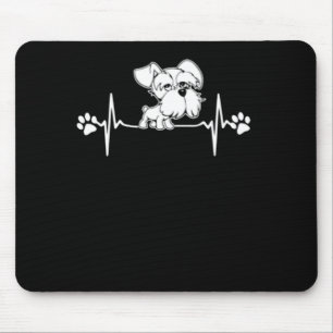 Paw Print heartbeat schnauzer gift Mouse Pad