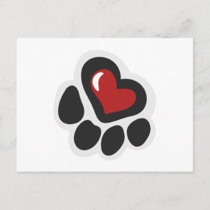 Paw print hearth - Choose background colour Postcard