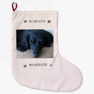 Paw Print Holiday Tribute Keepsake Large Christmas Stocking