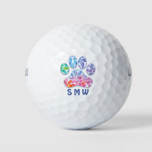 Paw Print Icon Monogrammed Golf Balls