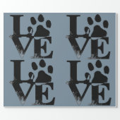 Paw Print in LOVE Wrapping Paper (Flat)