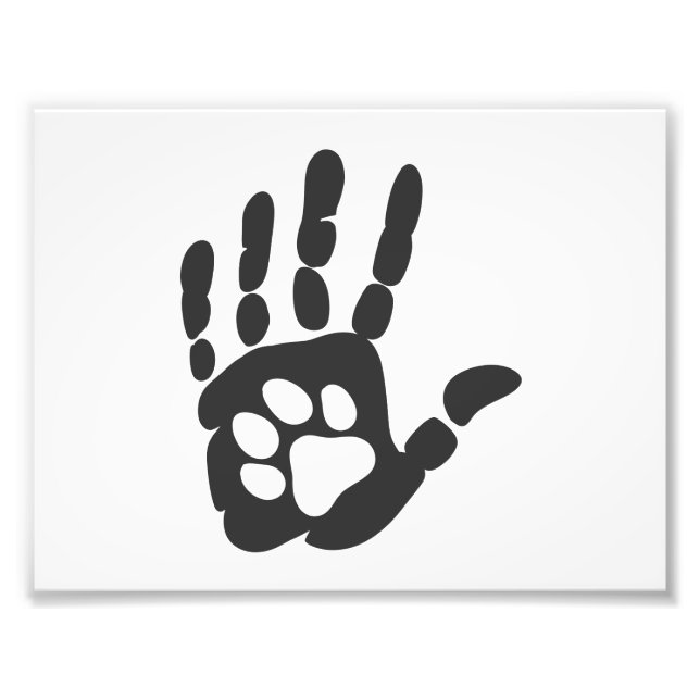 Paw print in the hand - Choose background colour (Front)
