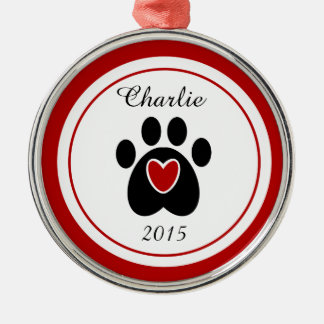 Paw Print Keepsake Metal Tree Decoration