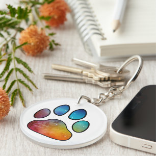 Paw Print Key Ring