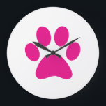 Paw Print      Large Clock<br><div class="desc">Paw,  print,  dog,  cat,  pet,  puppy,  kitten,  sympathy,  keepsake,  remembrance</div>