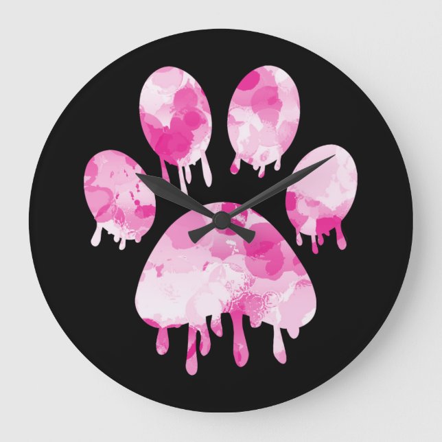 Paw Print           Large Clock (Front)