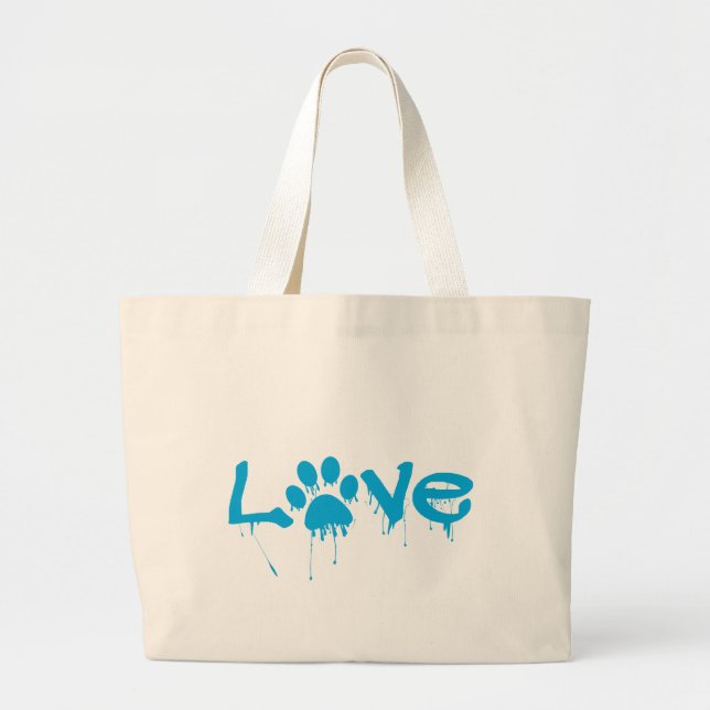 Paw Print       Large Tote Bag (Front)