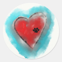 Paw Print left on a Heart