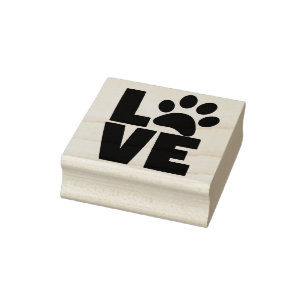 paw print love art stamp