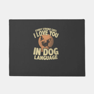 Paw Print Love Dog Quote Art for Pet Owners Doormat