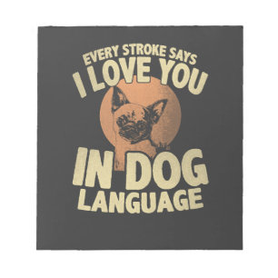 Paw Print Love Dog Quote Art for Pet Owners Notepad