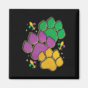 Paw Print Mardi Gras Dog Lover Masquerade Festival Magnet