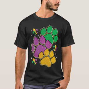 Paw Print Mardi Gras Dog Lover Masquerade Festival T-Shirt