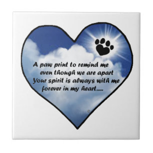 Paw Print Memorial Poem Tile